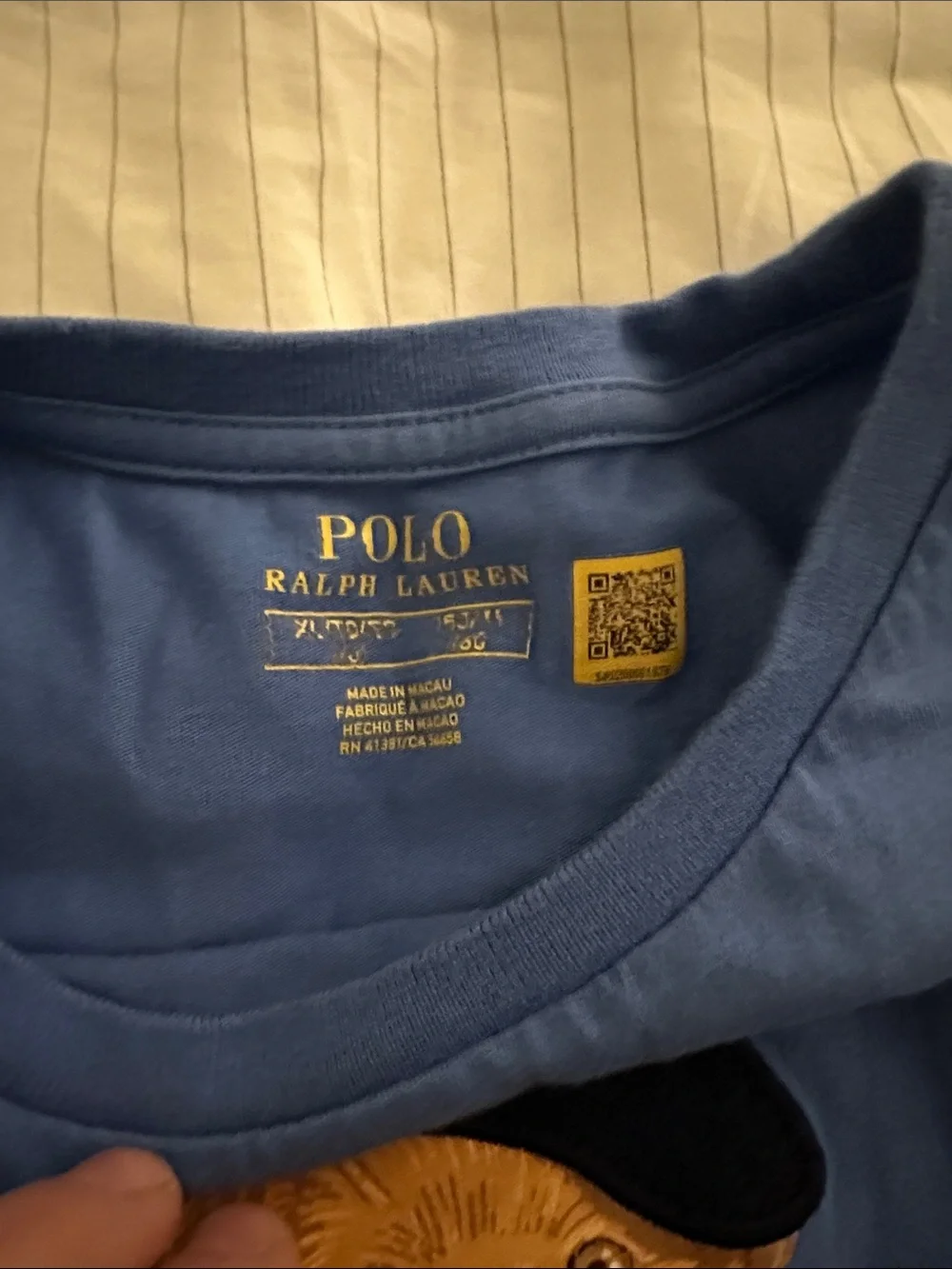 Ralph Lauren Blue Polo Bear Drawstring Waist Cotton Dress - XL